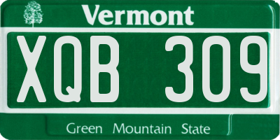 VT license plate XQB309