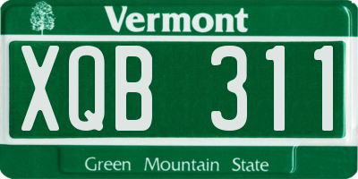 VT license plate XQB311