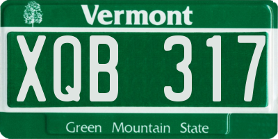 VT license plate XQB317