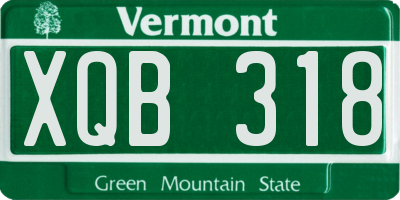 VT license plate XQB318