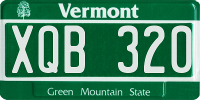 VT license plate XQB320
