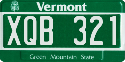 VT license plate XQB321