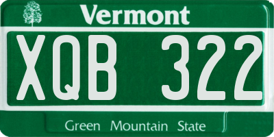 VT license plate XQB322