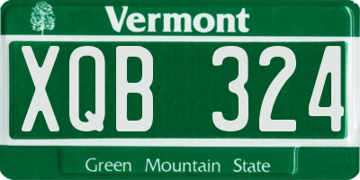 VT license plate XQB324