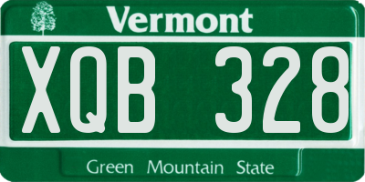 VT license plate XQB328