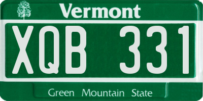 VT license plate XQB331