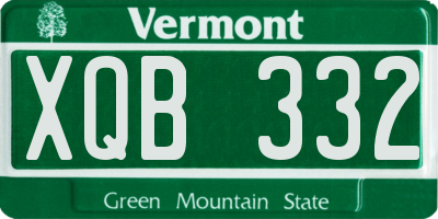 VT license plate XQB332