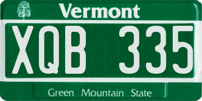 VT license plate XQB335