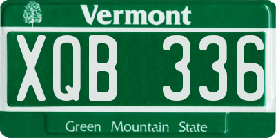 VT license plate XQB336