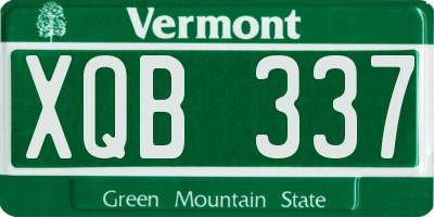 VT license plate XQB337