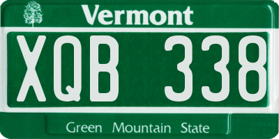 VT license plate XQB338
