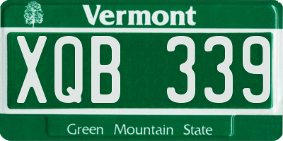 VT license plate XQB339