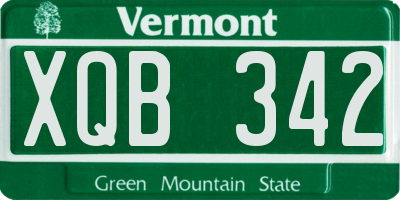 VT license plate XQB342