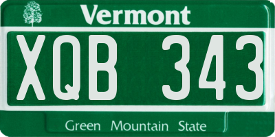 VT license plate XQB343