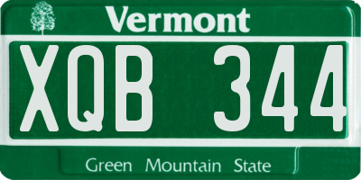 VT license plate XQB344