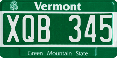 VT license plate XQB345
