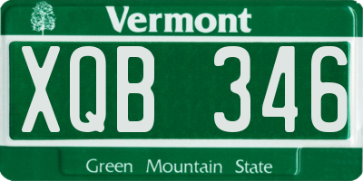 VT license plate XQB346