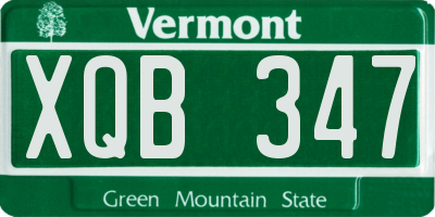 VT license plate XQB347