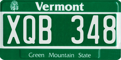 VT license plate XQB348