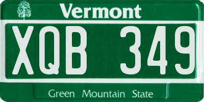 VT license plate XQB349