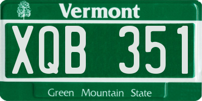 VT license plate XQB351