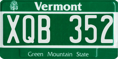 VT license plate XQB352