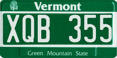 VT license plate XQB355