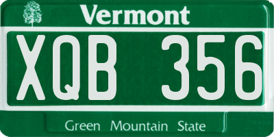 VT license plate XQB356
