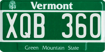 VT license plate XQB360