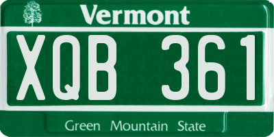 VT license plate XQB361