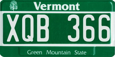 VT license plate XQB366