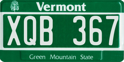 VT license plate XQB367