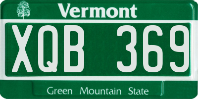VT license plate XQB369