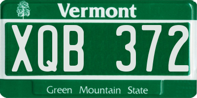 VT license plate XQB372