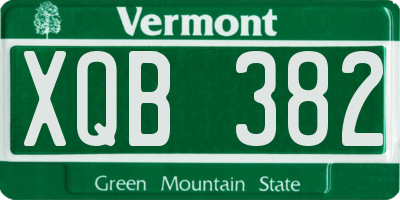 VT license plate XQB382