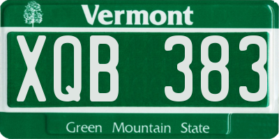 VT license plate XQB383