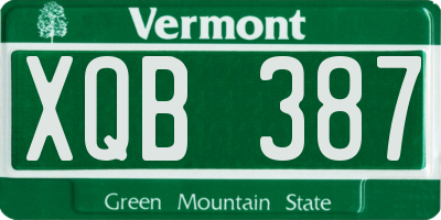VT license plate XQB387