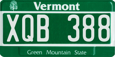 VT license plate XQB388