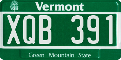 VT license plate XQB391