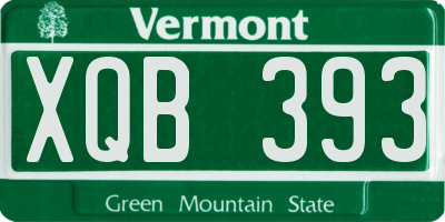 VT license plate XQB393