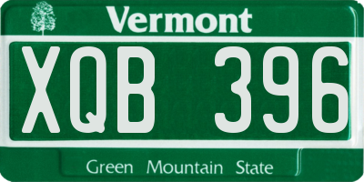 VT license plate XQB396
