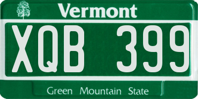 VT license plate XQB399