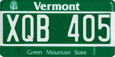VT license plate XQB405