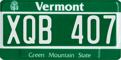 VT license plate XQB407