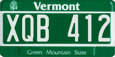 VT license plate XQB412