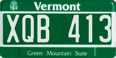 VT license plate XQB413