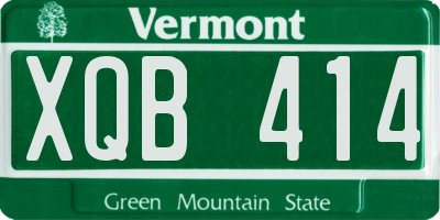 VT license plate XQB414