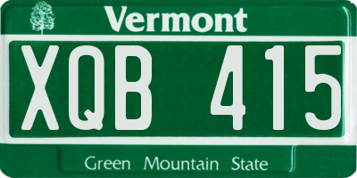 VT license plate XQB415