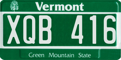 VT license plate XQB416