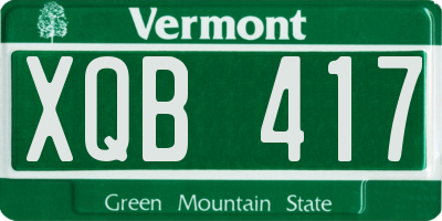 VT license plate XQB417